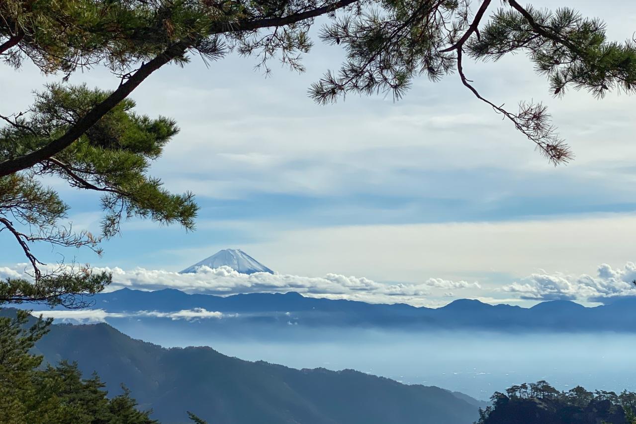 昇仙峡から見た富士山