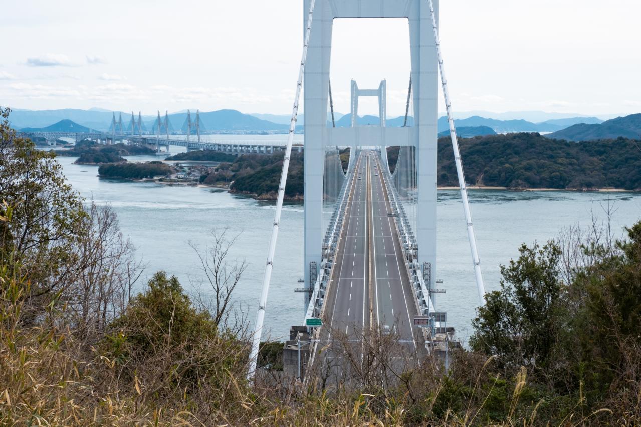 鷲羽山展望台から望む瀬戸大橋