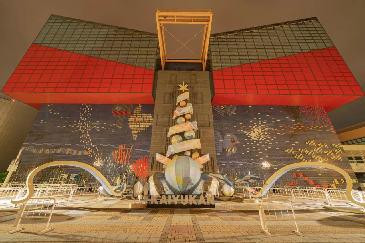 ライトアップされた海遊館