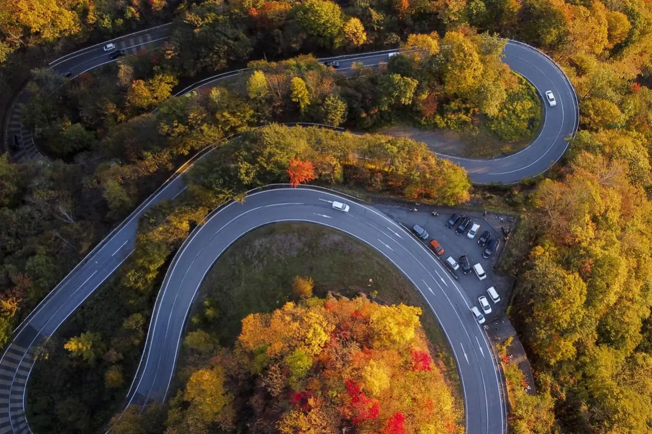 いろは坂からの空撮