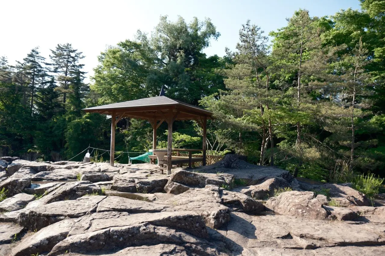  厳美渓の休み所