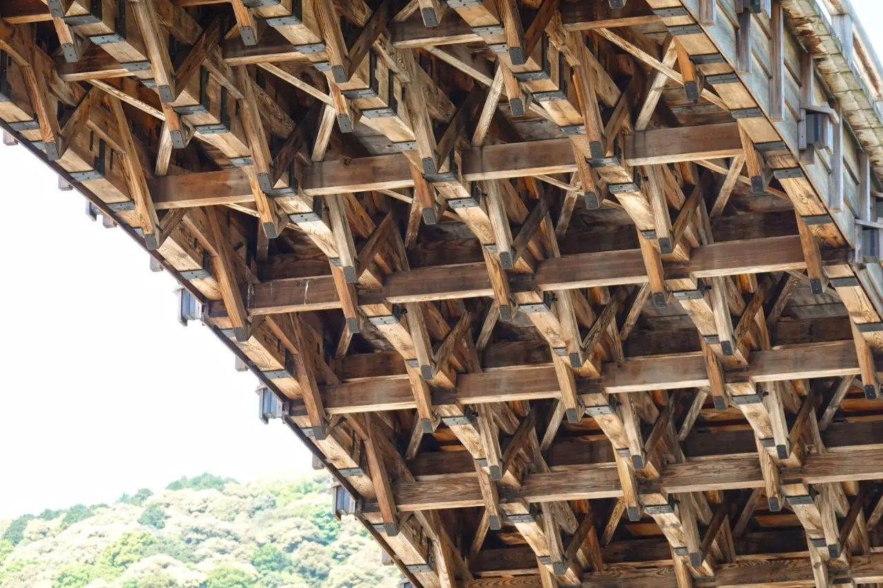 錦帯橋の橋の下