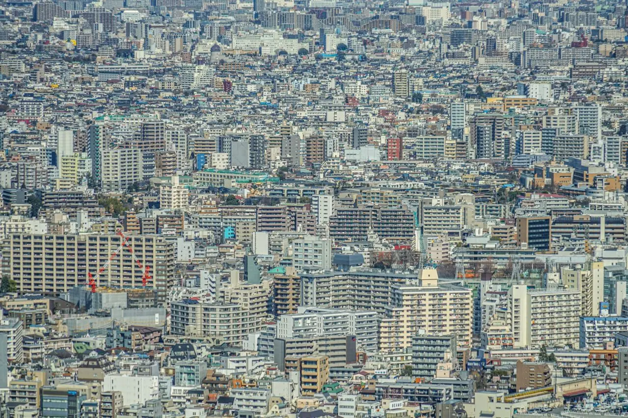 東京都庁の展望台から見える東京の街並み