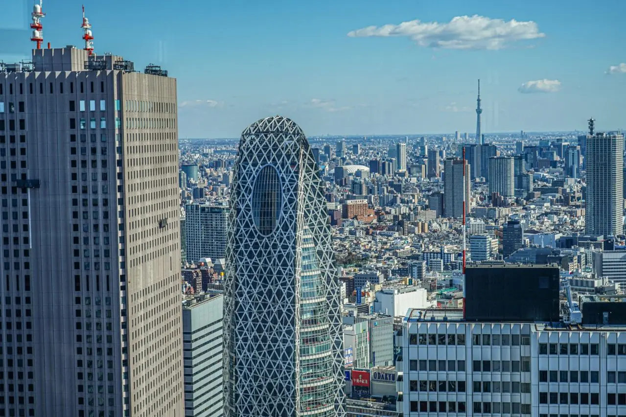 東京都庁の展望台から見える東京の街並み