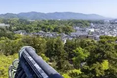 松江城から見た松江市の風景