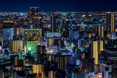 大阪夜景 梅田の街並み