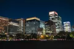 東京都 皇居前広場からの丸の内の夜景
