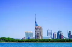 福岡タワーと高層ビル群