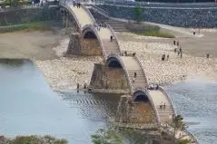 岩国城から見える景色　錦帯橋