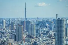 東京都庁の展望台から見える東京の街並み